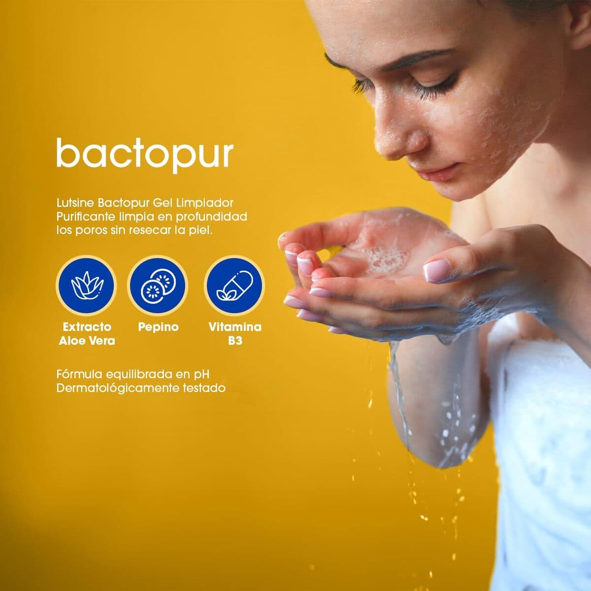Rengörande ansiktsgel Lutsine BACTOPUR 200 ml — thumbnail 4