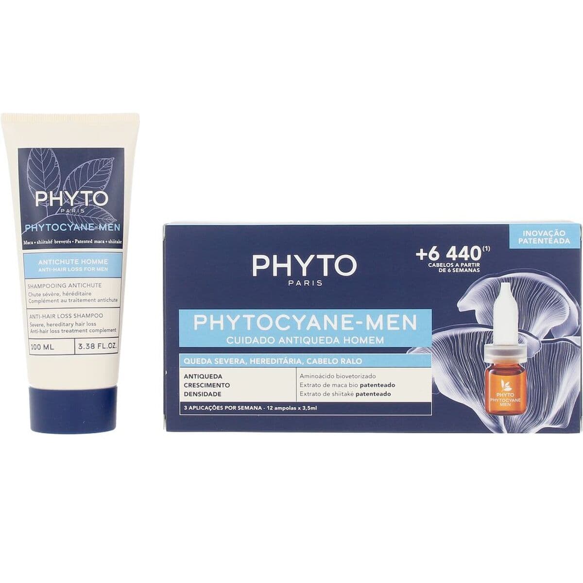 Anti-Håravfall behandling Phyto Paris PHYTOCYANE 2 Delar